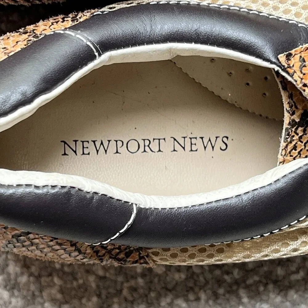 Newport‎ News Mens Dress Shoes Sz 11 Snake Pattern Brown Tan Patent Leather